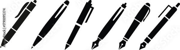 Fototapeta Pen Icon set.Pen Line Icon with Editable Stroke and Pixel Perfect.classic hand writing tool for calligraphy.Copywriting Related Vector, pen logo silhouette vector design template premium, sign up icon