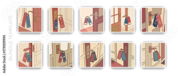 Obraz Door Hanger Mockup Templates Set