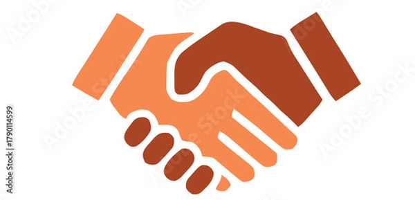Fototapeta Diverse Handshake Icon Representing Business Partnership, Global Collaboration, Agreement, and Unity