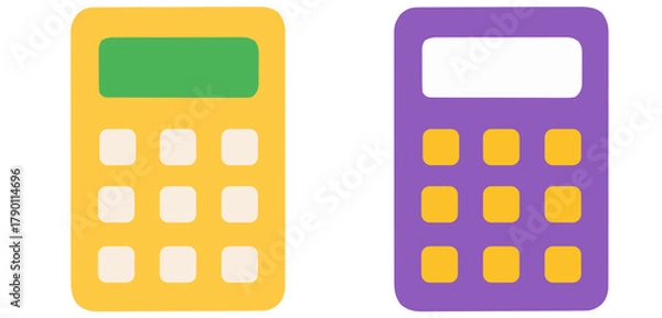 Obraz Colorful Stylized Calculator Icons for Mathematics, Finance, and Education