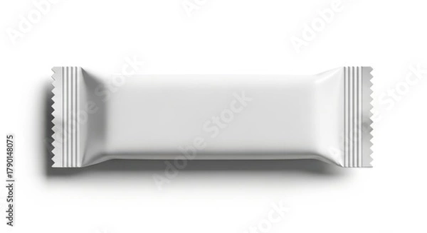 Fototapeta Illustration of blank white snack bar package, mockup