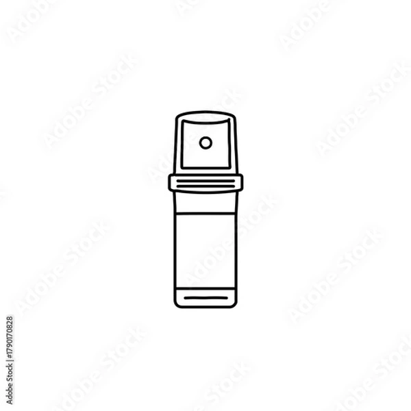 Fototapeta Flashlight device illustrated in minimal outline vector for portable lighting, emergency readiness, outdoor activity, and travel themes