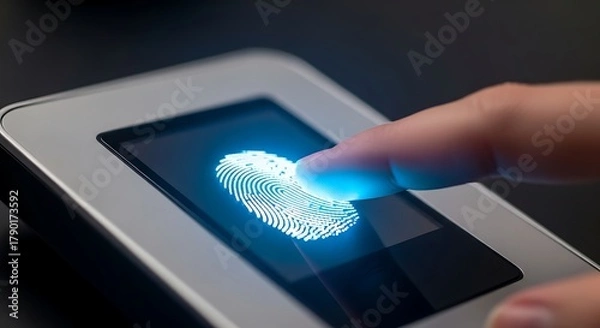 Fototapeta Fingerprint scanner technology for secure identification and access control