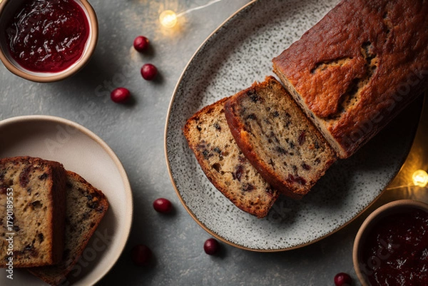 Obraz Banana bread with marmelade 