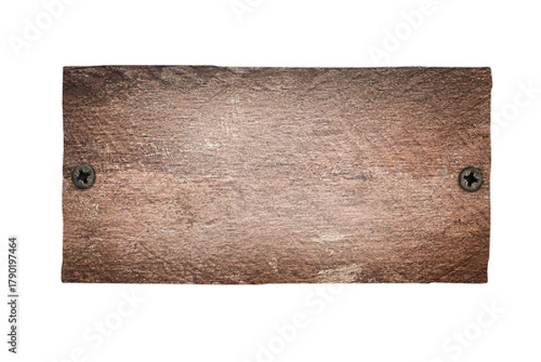 Obraz A wooden sign on two screws, on a white isolated background