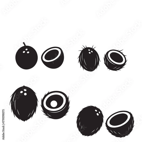 Obraz Fresh Coconut Isolated on White Background