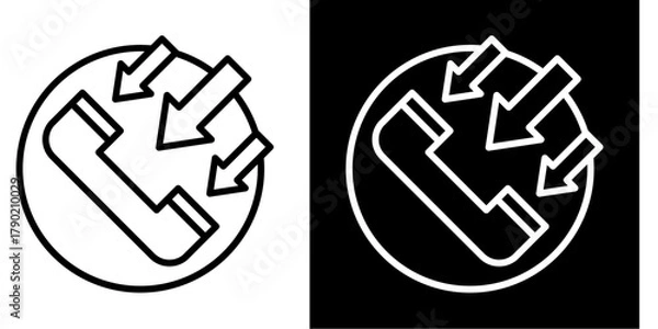 Fototapeta Call Center Icon Set White Style Collection