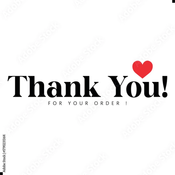 Fototapeta Thank You for Your Order Vector Design | Creative Graphic Template. Minimal “Thank You for Your Order” Vector Art. Elegant Thank You for Your Order Illustration. Creative Thank You for Your Order