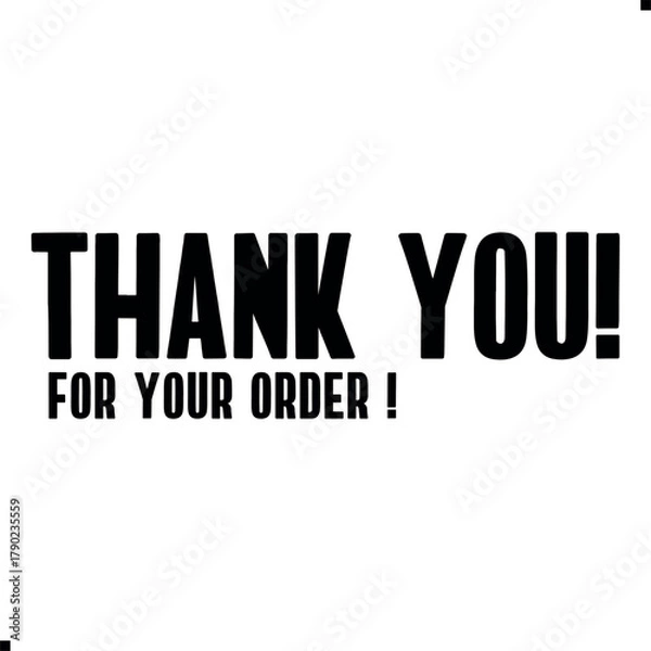 Obraz Thank You for Your Order Vector Design | Creative Graphic Template. Minimal “Thank You for Your Order” Vector Art. Elegant Thank You for Your Order Illustration. Creative Thank You for Your Order
