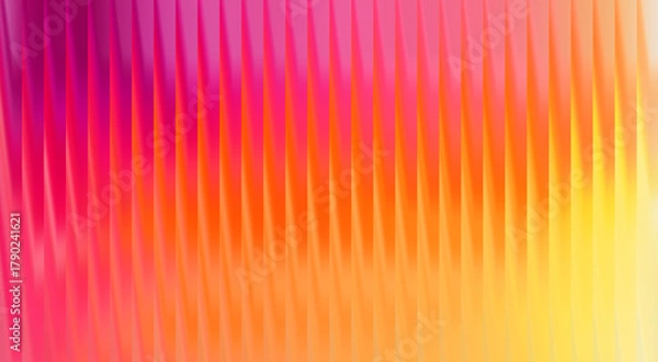 Fototapeta Abstract colorful vibrant gradient background with vertical lines in orange, pink, and yellow hues. This image features a modern, textured aesthetic