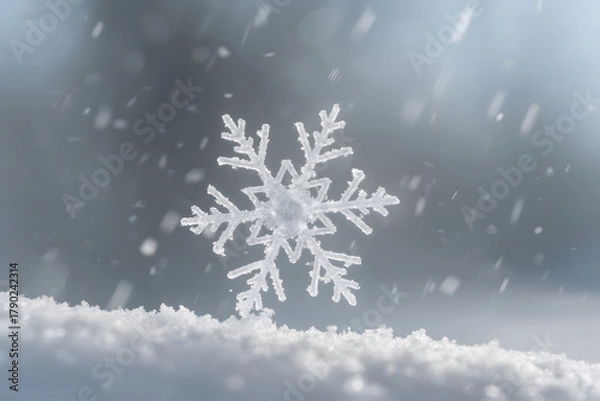 Obraz Snowflake, Winter, Macro, Ice, Cold, Nature, Season, Crystal, Snow, Frost