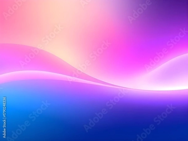 Obraz Aurora Waves: Blue, Pink, Purple Gradient Background