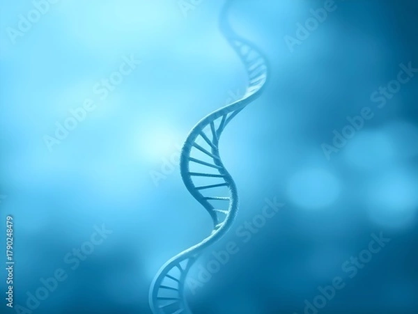 Obraz Genetic Code: Blue Double Helix DNA Structure
