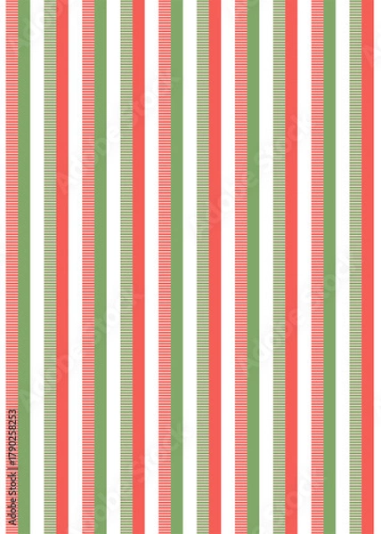 Obraz Festive vertical striped pattern in green and red