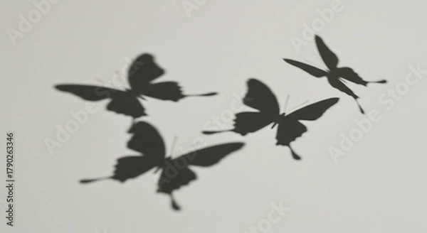 Fototapeta Butterfly Shadows Dancing on a Light Background.
