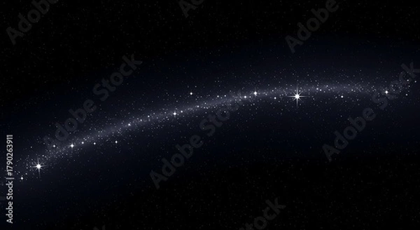 Fototapeta Celestial string of pearls in the vast expanse of the night sky.