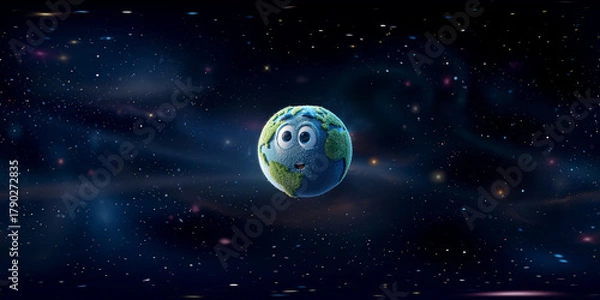 Fototapeta Cartoon earth 8K VR 360 Equirectangular Spherical Panorama