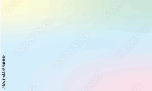 Obraz Soft pastel gradient background in light shades of blue, pink, yellow, and green. Minimal abstract texture ideal for design, wallpaper, presentation, or modern digital art projects.