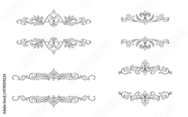 Obraz クラッシック調の手描きフレーム、装飾セット。白色。