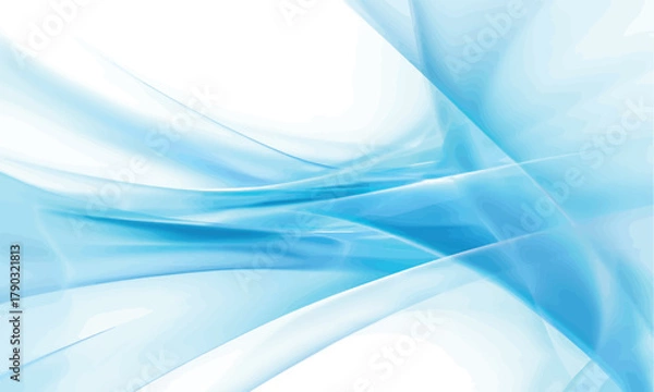 Fototapeta Dynamic Blue Swirls Abstract Background Modern Vector Art with Smooth Light Blue Waves