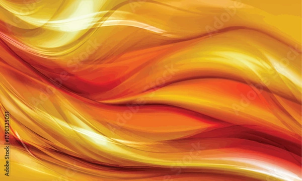 Fototapeta Abstract Warm Flowing Waves of Red and Yellow