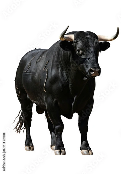 Fototapeta bull on the white back round