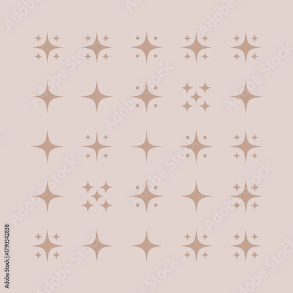 Fototapeta Seamless golden star pattern background