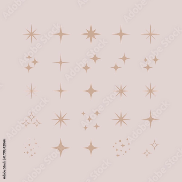 Fototapeta Golden stars seamless pattern on white background