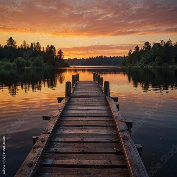 Obraz Peaceful Sunset Reflection Scene