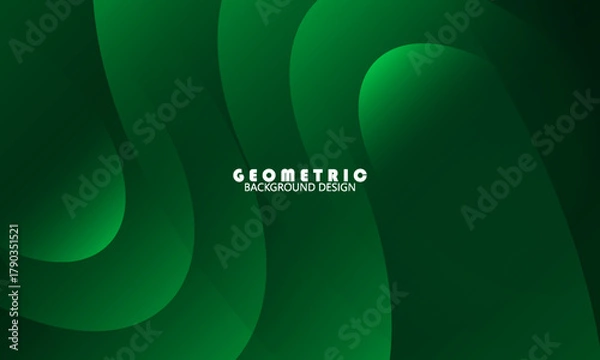 Obraz dark green abstract background with realistic circle paper cut shape. suit for bussines, banners
