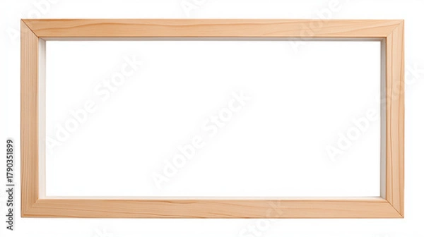 Fototapeta scandinavian. Minimalist wooden frame isolated on white background in clean Scandinavian design. real-estate listings.