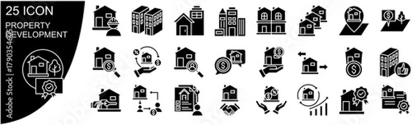 Obraz Property Development Icon Set Collection
