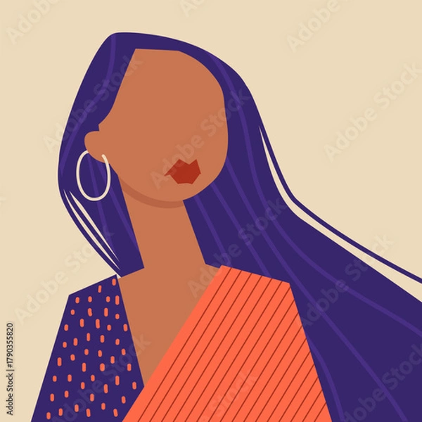Fototapeta Abstract Woman Portrait in Minimalist Style