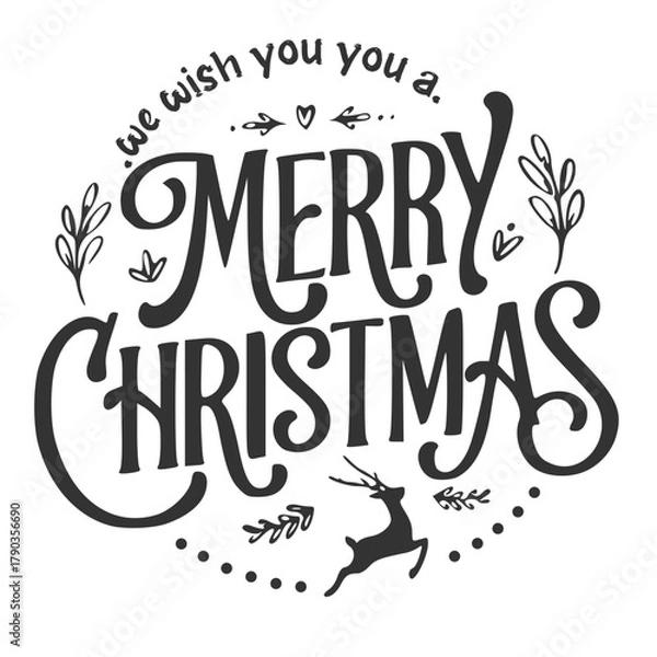 Fototapeta cristmas calligraphic design elements vector illustration