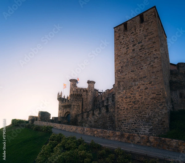 Obraz views of the Ponferrada castle, El Bierzo region, province of Leon