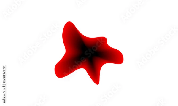 Fototapeta Abstract red glowing fluid shape on transparent background, modern smooth organic motion design, futuristic digital art wallpaper, vibrant energy wave concept