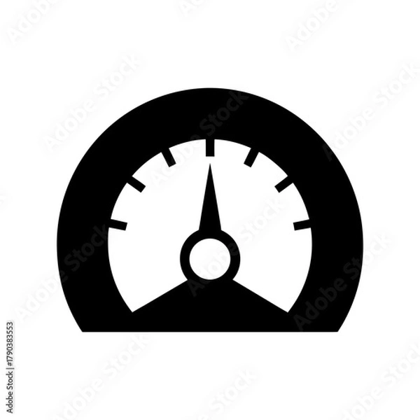 Fototapeta Minimal Analog Dial Pressure Gauge Engineering Device Icon Line Art Vector illustration