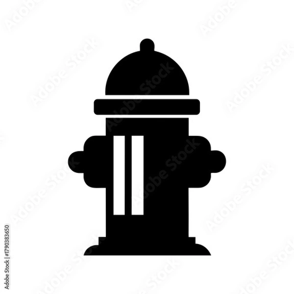 Fototapeta Minimal Fire Hydrant Symbol for Urban Safety and Rescue Line Art Vector illustration