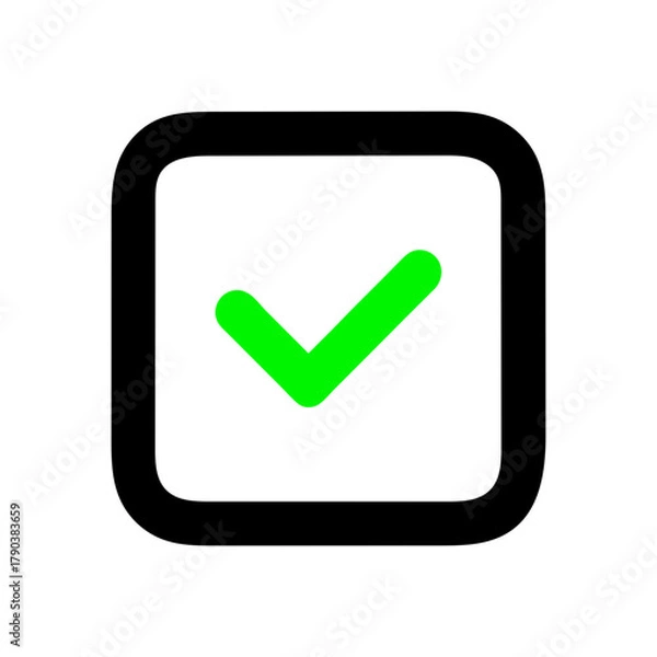 Fototapeta Simple Empty Checkbox Icon for Tasks and To Do Lists Line Art Vector illustration