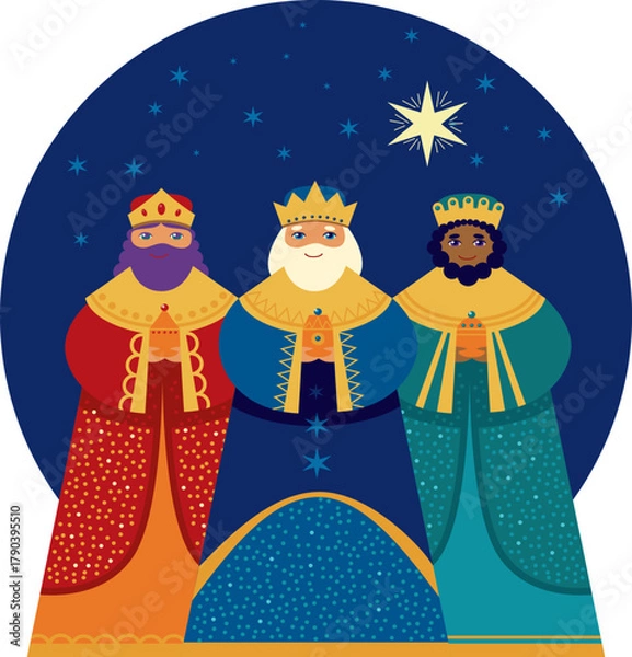 Obraz Three Wise Men Characters for Epiphany celebration