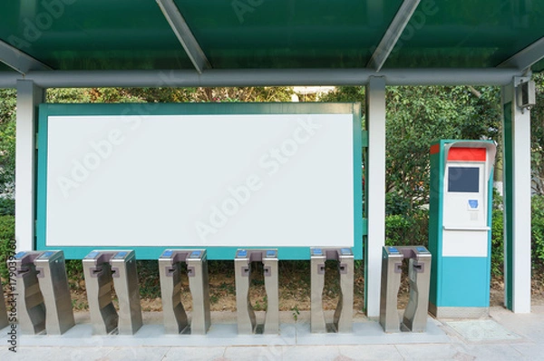 Obraz Blank billboard at bus station