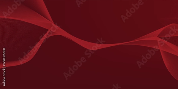 Obraz Contemporary technology cover design set. Luxury background with red line pattern (guilloche curves). Premium vector tech backdrop for business layout, digital certificate, formal brochure template