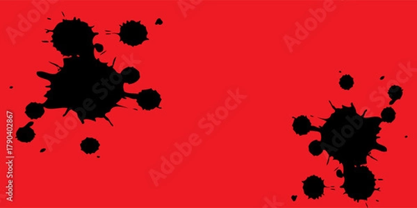 Fototapeta abstract vector splatter blood paint design on black background,paint splash vector illustration design.