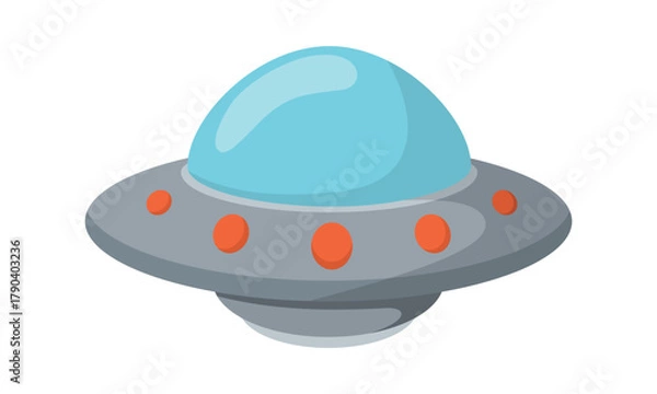 Obraz UFO illustration. Unidentified flying object on white background
