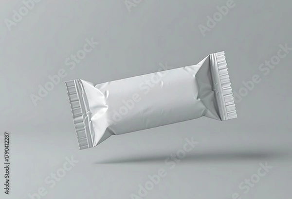 Obraz White floating foil bar wrapper packaging mockup