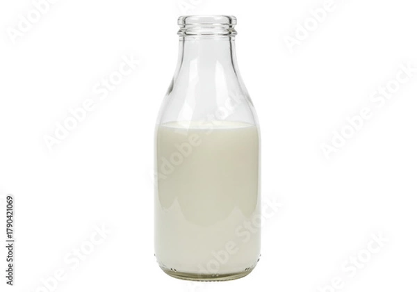 Obraz Isolated bottle of milk, glass container with liquid, a refreshing and nutritious beverage