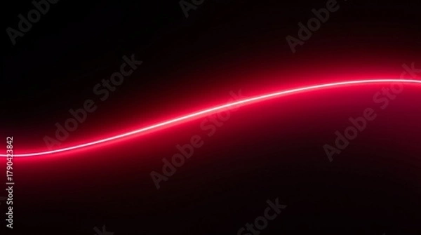 Obraz Red Light Wave on Black Background