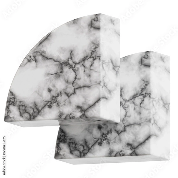 Fototapeta Abstract White Marble Geometric Podium Display Platform Black Background