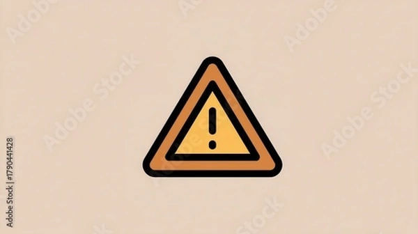 Fototapeta Minimal Caution Icon concept. Warning sign with an exclamation mark in a triangular shape.