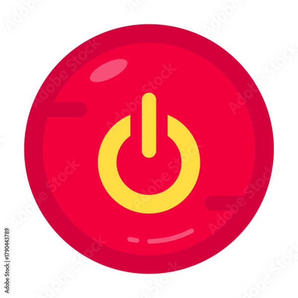 Obraz Shut Down Button Flat